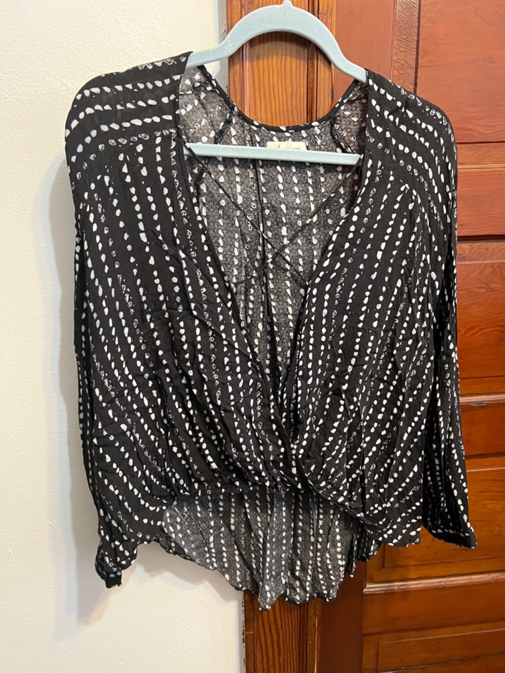 Black and White Patterned Women's Blouse